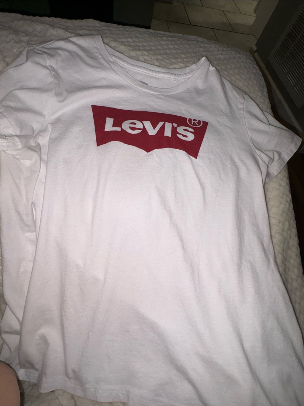 Levi's White Short Sleeve Tee with Red Logo